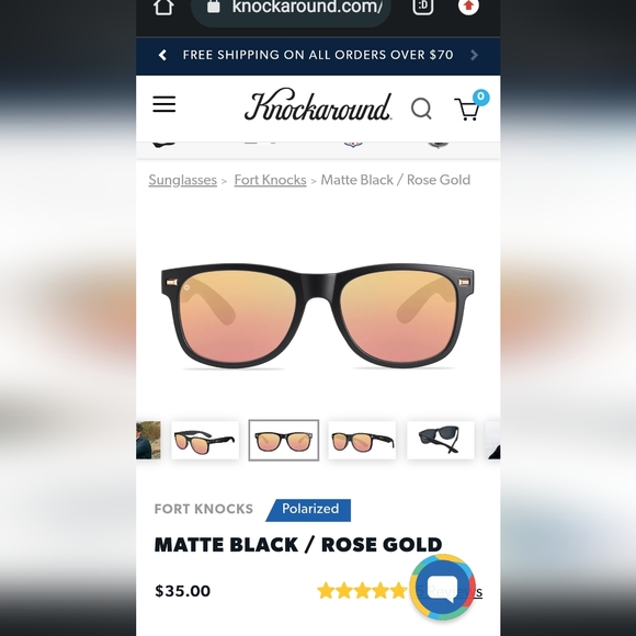 Knockaround Sunglasses in matte black/rose gold - Picture 8 of 10